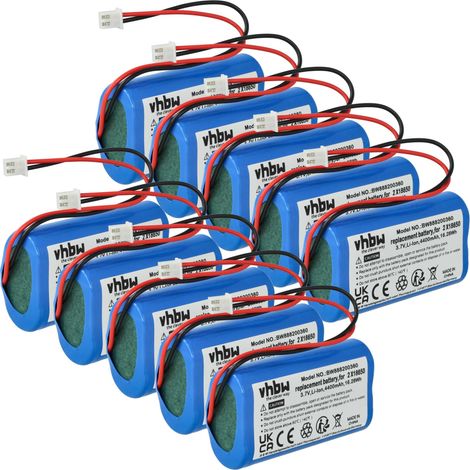 vhbw 10x Batterie compatible avec Klighten lampe de chevet, de salon (4400mAh, 3,7V, Li-ion)