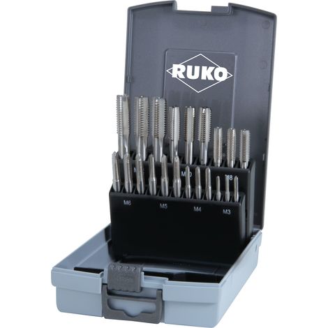 Set di punte per filettare a mano DIN 352 M3-M12, 21 pezzi, HSS