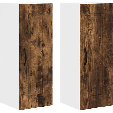Meuble mural de cuisine,Armoire de cuisine 2 pcs Chêne fumé 30 x 31 x 80 cm CFW11395 (1/5)