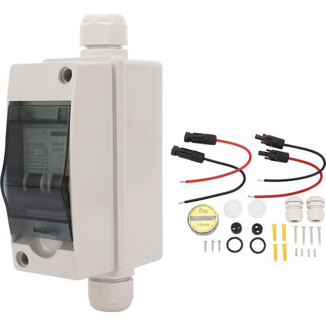 Disjoncteur DC AC 32A, interrupteur de déconnexion solaire PV avec boîtier étanche sur Rail DIN DC12-400V AC90-400V (1/5)