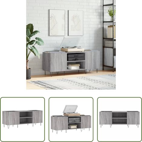 Rangement disques - Armoire à disques sonoma gris 121x38x48 cm bois d'ingénierie (1/5)