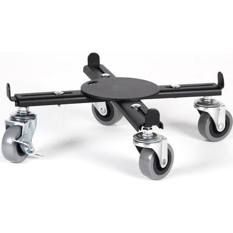EDA – Support extensible à roulettes pour pots carrés et ronds 28,5-40,5 cm – Métal époxy – Charge jusqu'à 100 kg – Usage extérieur