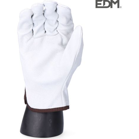EDM Arbeitshandschuhe aus weißem Leder Größe 10 Schutz (1/2)