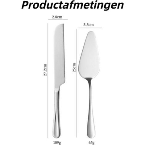 Set De 2 Pièces, Couteau À Gâteau Et Spatule En Acier Inoxydable, Manche Longue, Pour Pâtisserie, Mariage Et Fête (1/4)