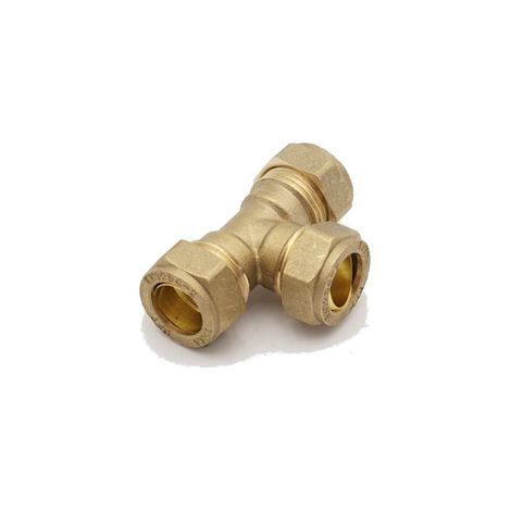Prima Classic Compression Equal Tee 15mm Brass Fitting (1/2)