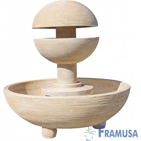 FUENTE DE PIEDRA ARTIFICIAL CASCADA COSMOS OCRE CON BOMBA PARA JARDIN (1/3)