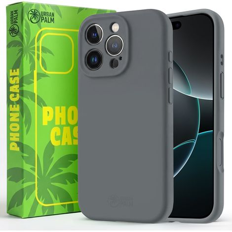 Funda de silicona UrbanPalm para iPhone 16 Pro Max con MagSafe, color gris granito. (1/5)