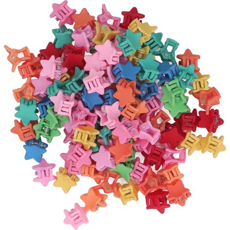 100 petites pinces à cheveux en forme d'étoile, couleurs assorties, accessoires mignons pour cheveux d'enfants. (1/5)