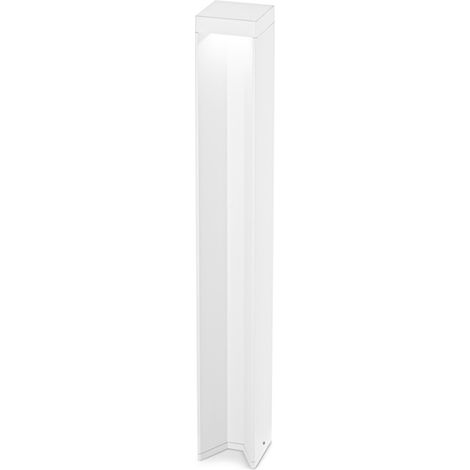 Paletto Da Esterno Moderna Kurt Metallo Bianco 1 Luce 12W 3000K Luce Calda (1/2)