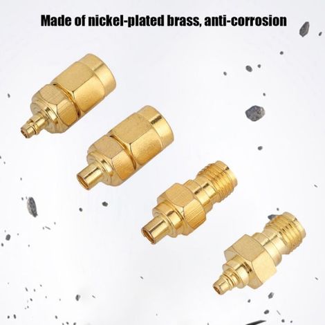 Adaptateur MMCX vers SMA, nickelé, durable pour antenne radio (1/4)