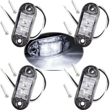 IP65 12V/24V White LED Oval Side Marker Lights Front Rear Marker Lights Universal for Truck Trailer Van Caravan Cars Truck Bus Boat MUMU (1/4)