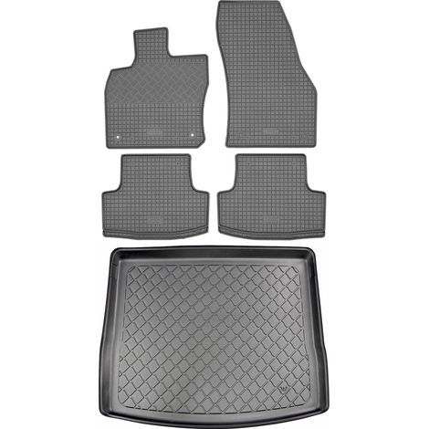 Set di tappetini in gomma per auto e tappetino per bagagliaio per Skoda Karoq SUV (5 porte) da novembre 2017 (1/5)