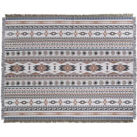 1 pieza 160 x 130 cm, manta de celosía de punto decorada con flecos, estilo bohemio, sencilla, suave y cómoda, protege contra el frío, para sofá, sillón, silla, descanso y siesta (1/4)