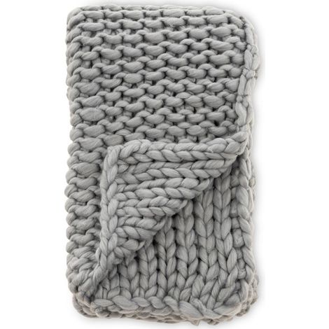 Plaid Uni "Kate" 130x170cm Gris Clair (1/5)