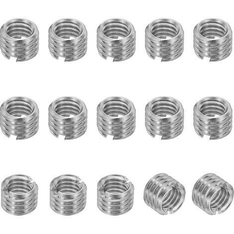 Insert Fileté Adaptateurs de Filetage de Réduction en Acier Inoxydable 316, 15 Pcs M8 x 1.25 Mâle vers M6 x 1 Femelle Écrou d'Insertion de Réparation, Fixateur 6mm (1/5)
