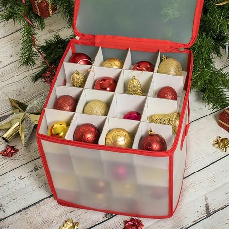 Transparente Aufbewahrungsbox für Lichterketten, Baumschmuck und festliche Accessoires (1/5)