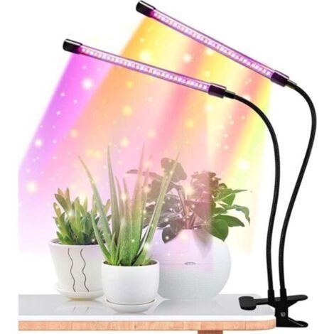 LED-Pflanzenlampe, Vollspektrum mit Rot, Blau und Gelb, 3/9/12-Stunden-Timer, verstellbarer Clip, 3 einstellbare Farben, Innenbeleuchtung