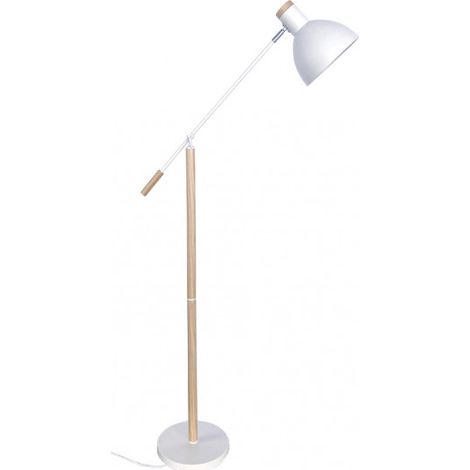 Biel 1xe27 bianco/faggio 151x25x70 cm piantana per soggiorno, regolabile a 360º e snodabile (1/2)