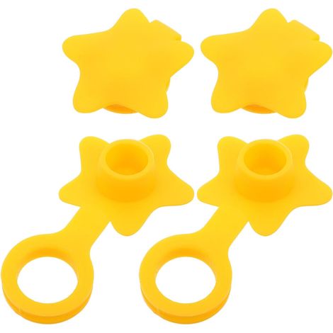 4 bouchons de baignoire, silicone, jaune, pour salle de bain (1/5)