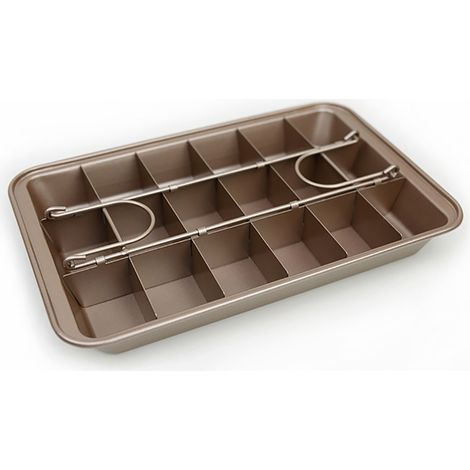 Rechteckige, antihaftbeschichtete Brownie-Backform aus Kohlenstoffstahl (1/5)