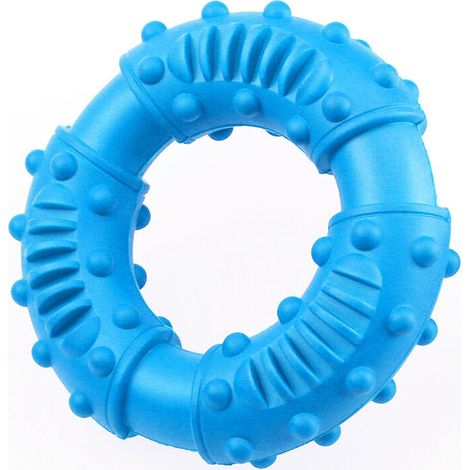 Anneau à Macher,Jouets pour Chiens à Mâcher pour Chiens Agressifs,Jouets pour Caoutchouc Naturel Indestructibles pour Petits, Moyens, Mâcher, Chasser et Récupérer (Bleu) (1/5)