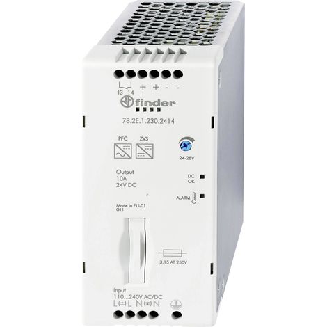 Finder 78.2E.1.230.2414 Alimentation rail DIN 24 V/DC 10.8 A 240 W Contenu 1 pc(s)