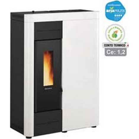 1PZ STUFA A PELLET VIRNA IDRO 14,5 KW BIANCA (CONTO TERMICO) - misure cm.79,3x38,4x110,5h. peso kg.151