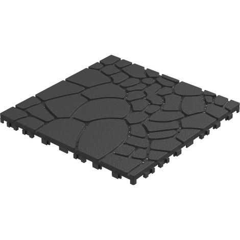 Piastrelle per patio da 12" con texture effetto pietra, modulo fai-da-te ad incastro per pavimentazione, piastrelle per esterni facili e veloci da installare per portico, bordo piscina, balcone, giard (1/5)