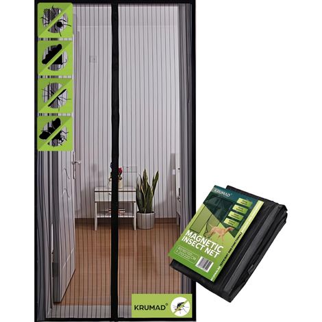 Moustiquaire Magnétique pour Porte de Balcon, Sans Perçage, Fermeture Automatique, Aérée, Découpable, 100x220cm, Noir (1/5)
