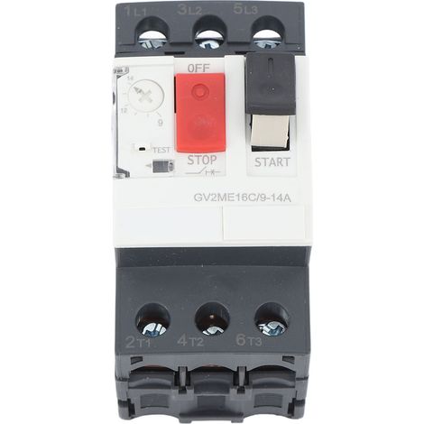 Disjoncteur Moteur Protection Surcharge Court-Circuit Rail DIN 35mm Interrupteur Protection Moteur AC690V GV2 ME16C 9-14A (1/5)