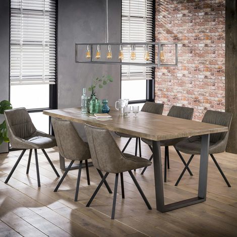 Table à manger contemporaine bois métal 230 cm LUCKNOW (1/3)