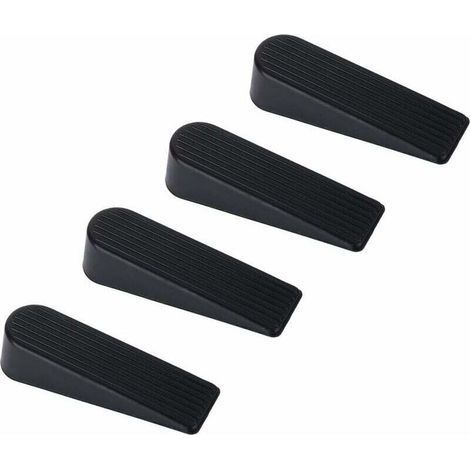 Door Stop, 4 Pack Rubber Door Stopper Upgrade Door Stop, 100% Silicone, Non-Toxic, No Odor, Black (1/4)