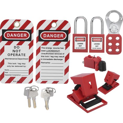 Kit de consignation et d'étiquetage de sécurité, outils de pose de serrures, multifonctionnel et portable avec sac de rangement (1/5)
