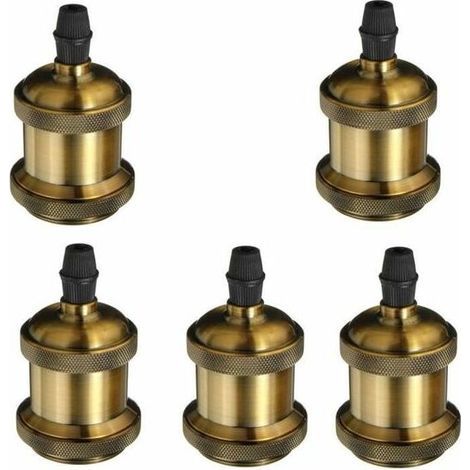 5 Pack Edison Douille Vintage E27 Adaptateur De Lampe Rétro Vintage Lustre Sans Fil En Cuivre 110-240V (1/4)