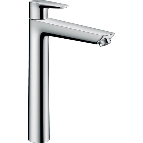 Mitigeur de lavabo sans tirette ni vidage, Robinet de salle de bain avec hauteur sous bec 240 mm, économie d'eau, Chromé (1/5)