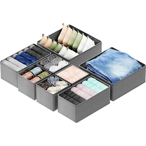 8-teiliges Aufbewahrungsbox-Set im Schubladenstil für Kinderzimmer und Kleiderschränke, geeignet zur Aufbewahrung von Kleidung, Babykleidung, Unterwäsche und Socken. (1/3)