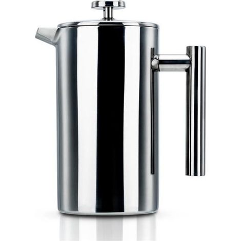 1 pièce Cafetière à piston en acier inoxydable, isolation thermique, filtre intégré, 1 L, pour café maison (1/4)