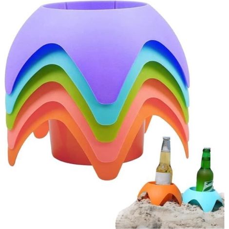 (Buntes) 5-teiliges Becherhalter-Set – Bunt – Ideal für den Strand – Perfektes Urlaubsgeschenk (1/4)