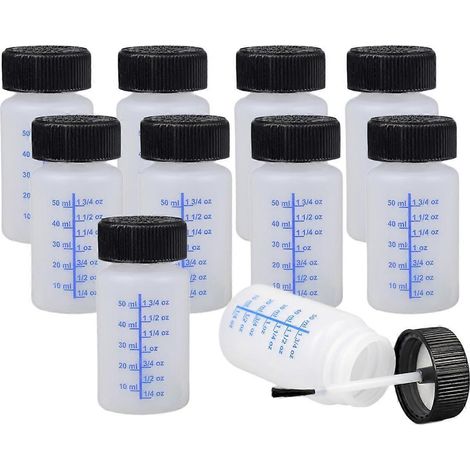 10 flacons applicateurs de peinture de retouche 60 ml avec graduation, récipient pour les restes de peinture (1/5)