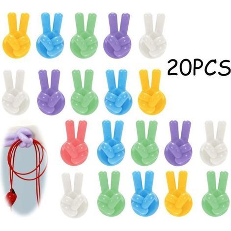 HONORNIC - Clips de Câble - Écol - Organiseur de Fils - Silicone - Couleur aléatoire - 20 pièces (1/4)