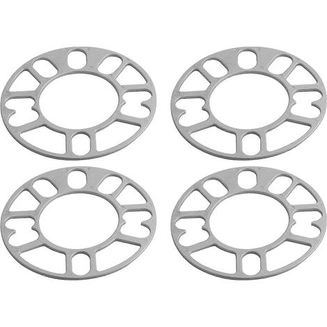 4 entretoises en aluminium, cales de 3 mm pour goujons de 4x100, 4x114,3, 5x100, 5x108, 5x114,3 et 5x120 (1/5)