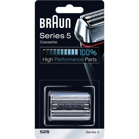 Braun 52S Silberner Ersatzscherkopf, für Braun Series 5 Elektrorasierer (1/3)