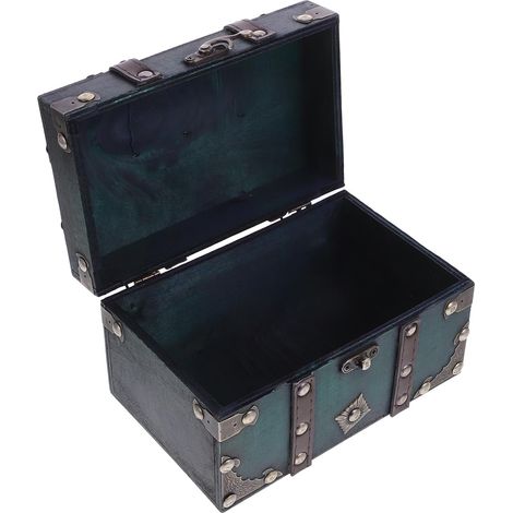 Boîte de Rangement Vintage en Bois Couvercle, Design à Loquet Facile à Ouvrir, pour Bijoux et Décor Rétro la Maison Dortoir