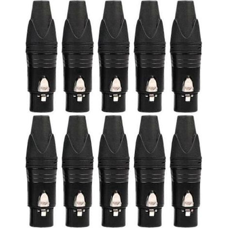 Lot de 10 adaptateurs XLR 3 broches pour bricolage, connecteur XLR aviation (femelle) (1/5)