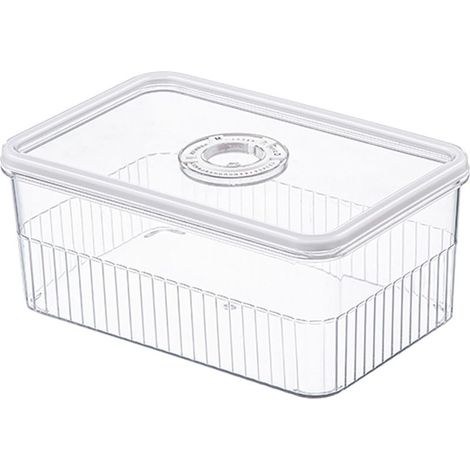 Boîte de rangement pour réfrigérateur avec couvercles, conteneurs alimentaires en plastique Transparent scellé pour Fruits et légumes M. (1/5)