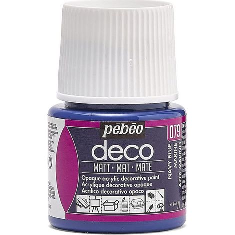 Peinture acrylique - Pébéo - P.BO Déco - Marine mat - 45ml - Finition mate