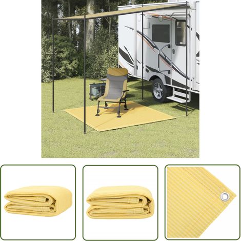 The Living Store Zeltteppich 200x200 cm Beige - Campingausrüstung - Zelt Zubehör - Outdoor Teppich - Garten Teppich - Wasserdichter Teppich (1/4)