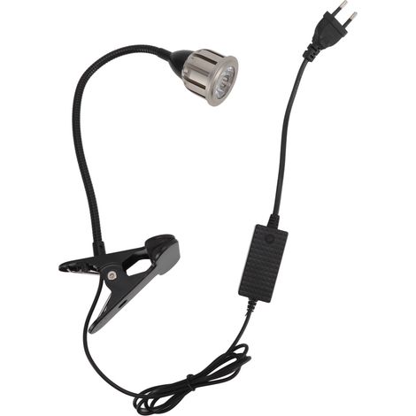 Lampe LED pour aquarium avec puce COB, rotation à 360°, fixation par pince et bras flexible. (1/5)