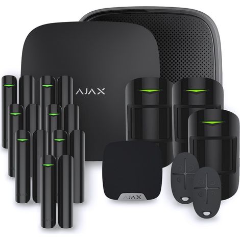 Alarme maison Ajax Hub 2 Noir – Alimentation secteur – Puissance sonore 100dB – Portée 200m – Kit 7 (1/5)
