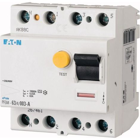 Inter diff 4x63A 100mA type AC 000264307 EATON PFGM-63/4/01